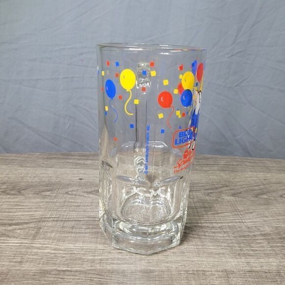 Spuds MacKenzie 1987 Clear Glass Thumbprint 32 oz. Party Animal‎ Beer Stein - Picture 2 of 8